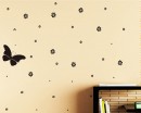 Flowers and Butterfly Vinyl Art Decals Modern Wall Art